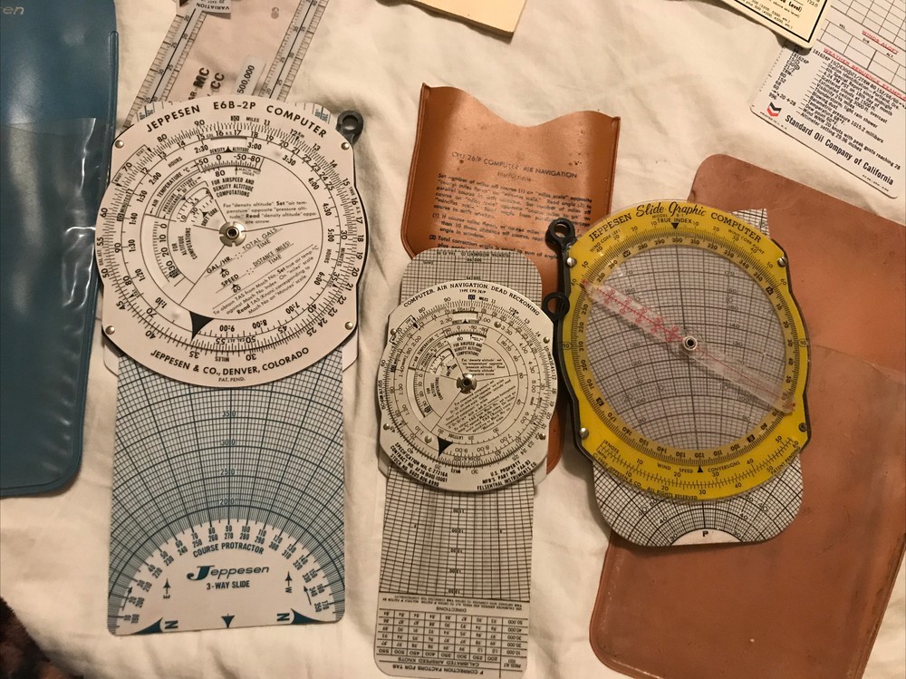 Vtg Air Navigation tools CPU ROTARY PLOTTER JEPPESEN COMPUTERS CESSNA Guides etc