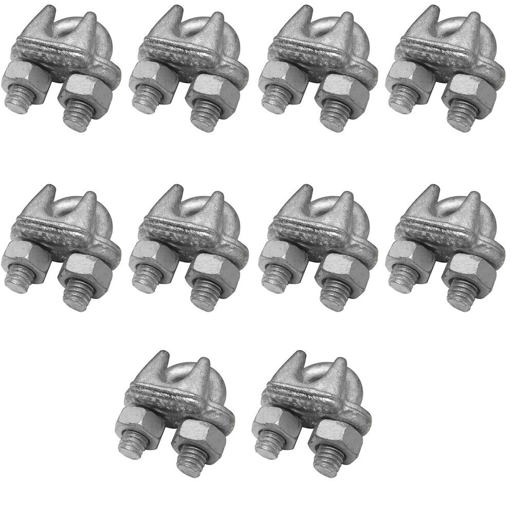 10 Pc Marine Wire Rope Cable Clips Cable Clamp 3/8'' Drop Forged Galvanized