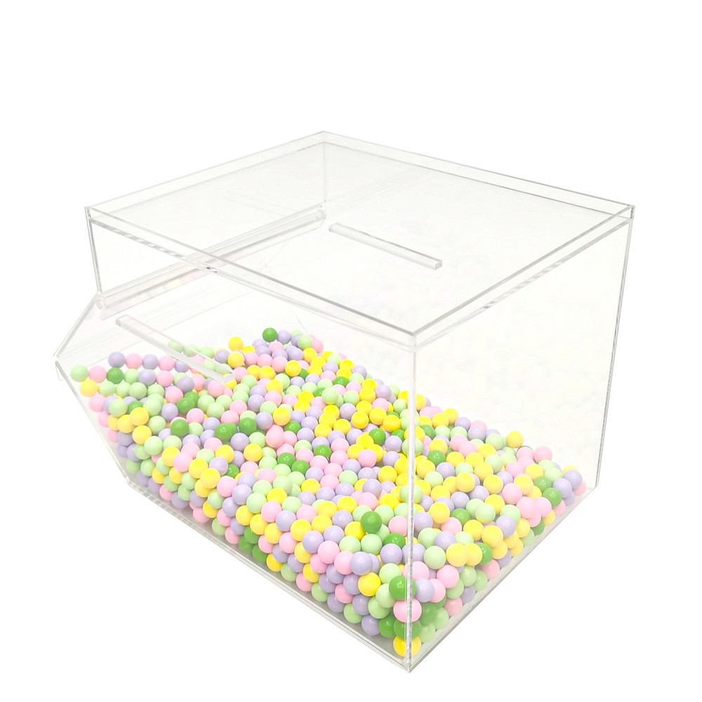 8X13X8" Stackable Acrylic Candy Bin Coffee Spice Grain Dispenser Pantry Display