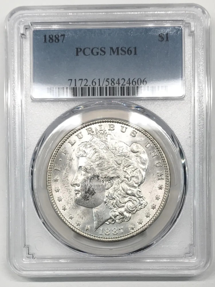1887 P Morgan Silver Dollar PCGS MS-61