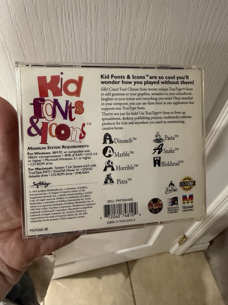 Key Fonts Plus Windows + Kid Fonts & Icons Win/Mac True Type / PostScript