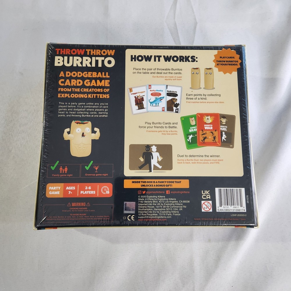 Throw Throw Burrito: A Dodgeball Card Game (A Game By Exploding Kittens) *NEW*
