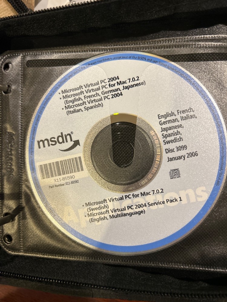 BRAND NEW MSDN  Microsoft Virtual PC 2004 for PC + MAC 7.0.2 Multi Languages CD