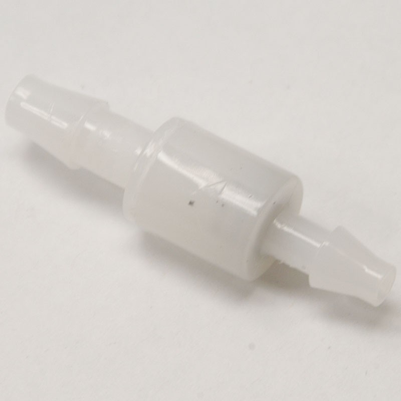 (300 Pcs) Polypropylene Inline Barb Check Valve 1/8" ID 9/64" OD Spring Plastic