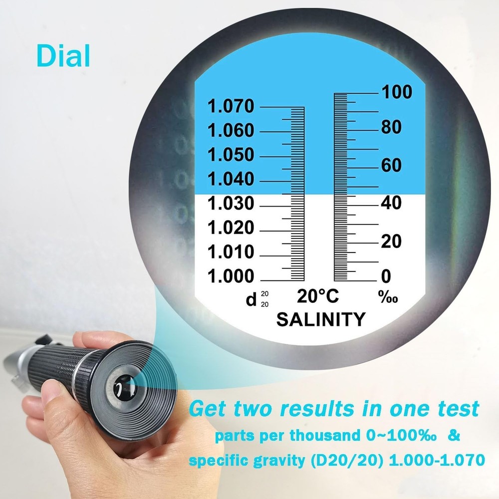 Durable Chrome Salinity Refractometer with Automatic Temperature Compensation