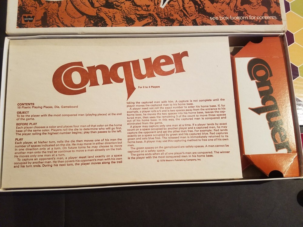 Whitman Conquer Board Game Vintage 1979 Strategy Western Publishing