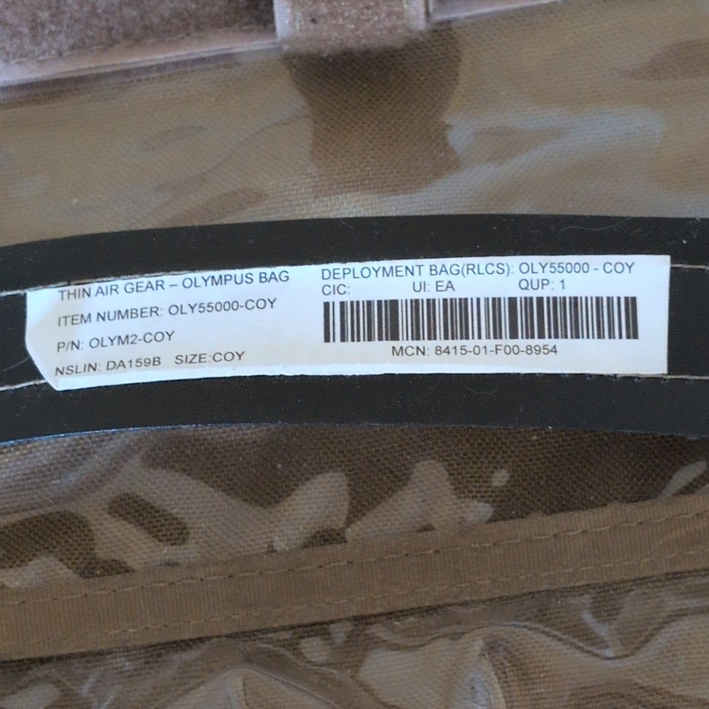 USMC Thin Air Gear Rolling Deployment/Backpack Coyote Brown - 3 Dividers