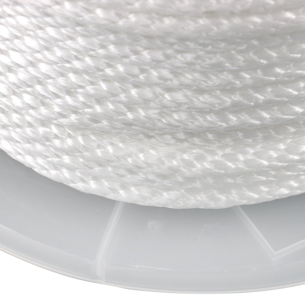 5/16"x250' White Nylon Solid Braid Knot Rope High UV For Flag Poles Clotheslines