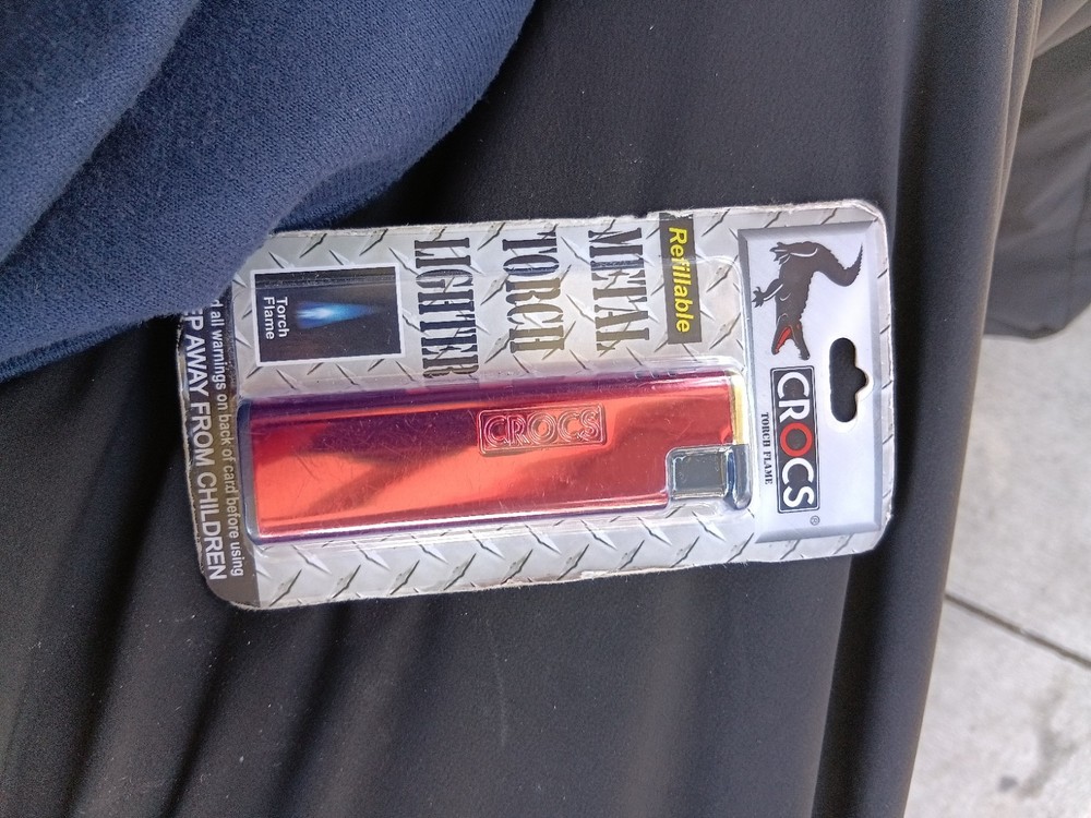 Crocs Metal Torch Lighter Refillable Red Collectible