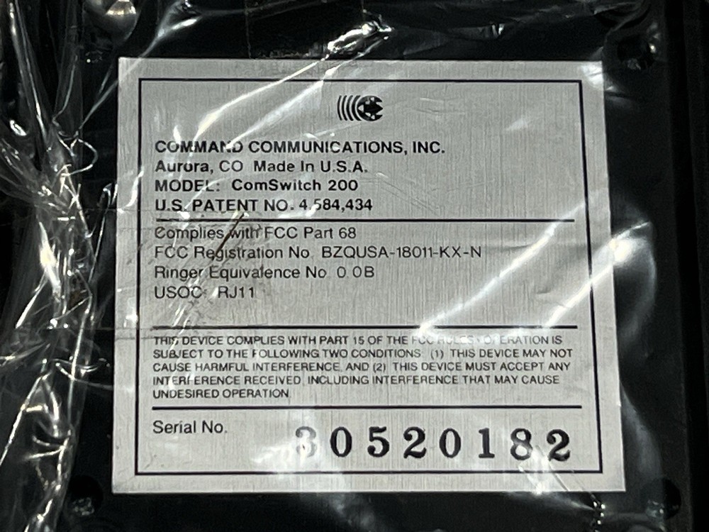 Command Communications ComSwitch 200 FAXSWITCH-NEW/SEALED