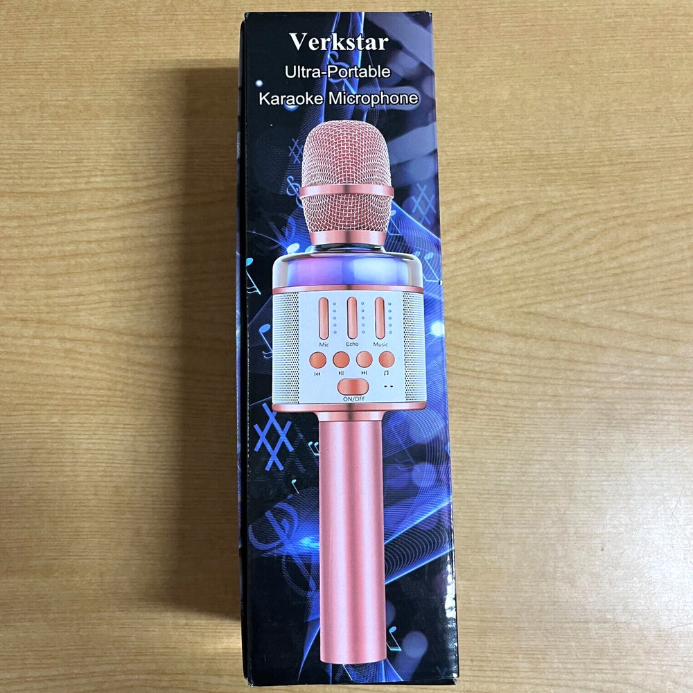 Verkstar Bluetooth karaoke Wireless Microphone USB Black