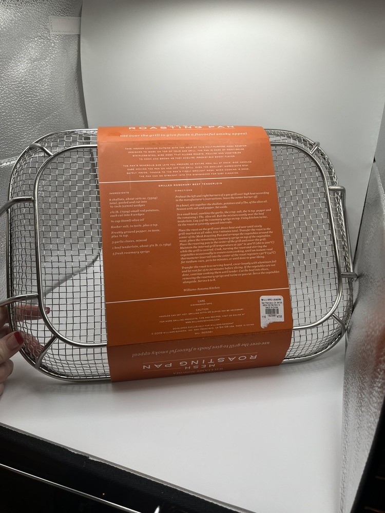 Mesh Roasting Pan Williams Sonoma NEW 17" x 11"