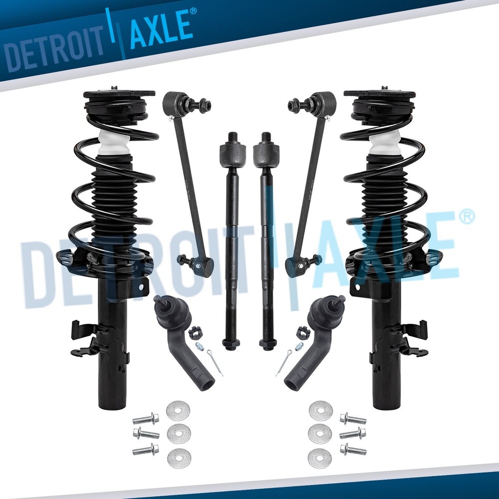Front Struts & Coil Spring Assembly Tie Rods Sway Bars for 2013-2018 Ford Focus