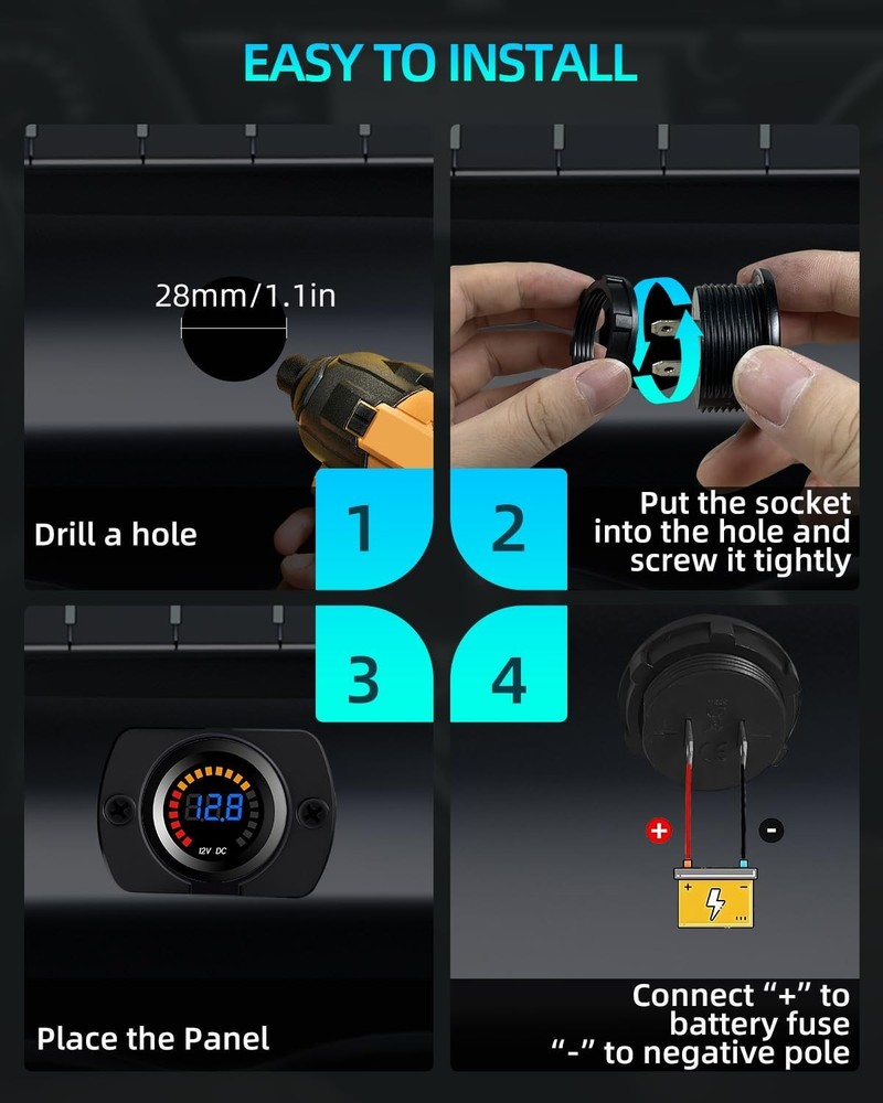 12V Battery Voltage Gauge for Low Voltage & Electrical Issues