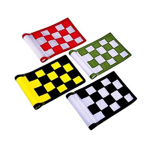 Golf Flag, Checkered Training Putting Green Flags, Golf 4-sets new version