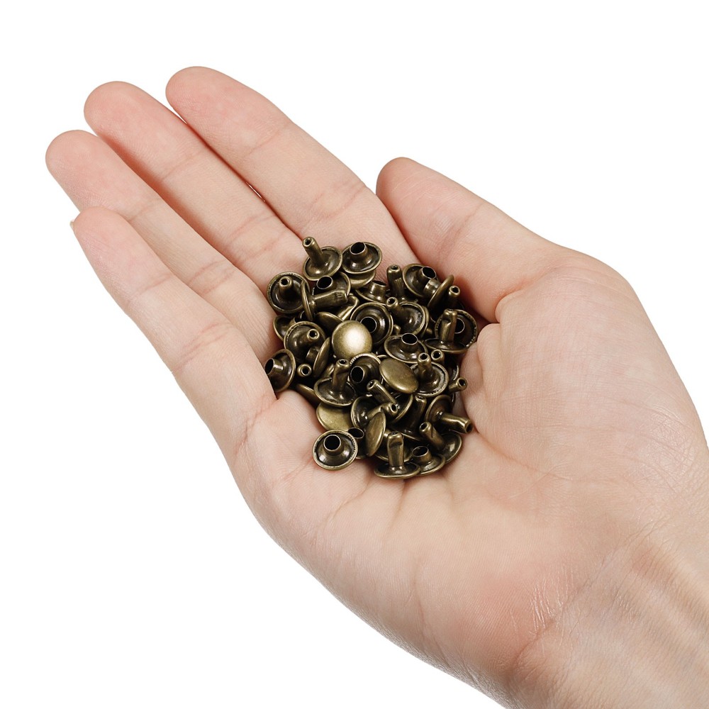 100Set 9mm Double Cap Rivet Leather Rivet DIY 8mm Height Stud