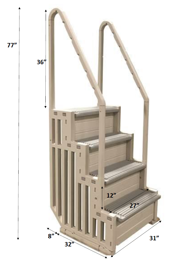 Confer Plastics In-Pool Step Aboveground Swimming Pool Steps Entry System