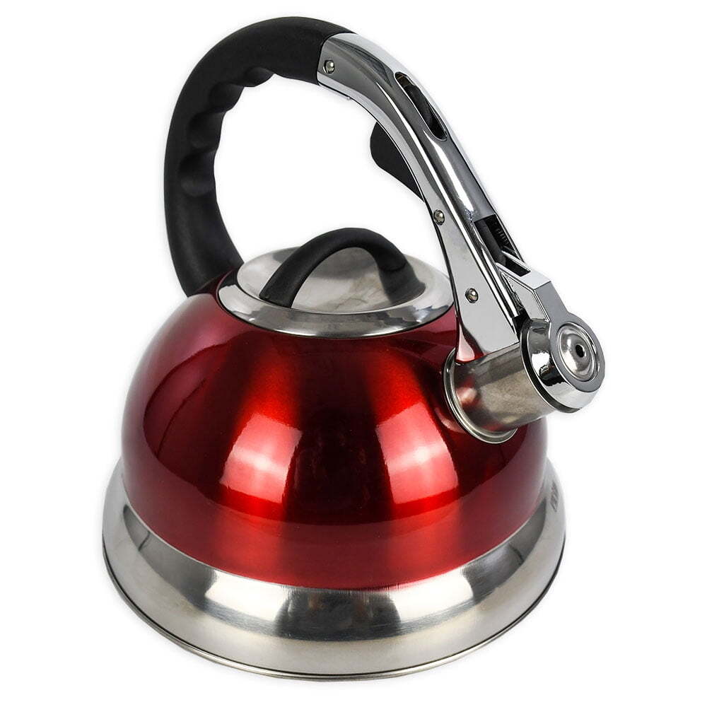 Compatible Stovetop Kettle, Stainless Steel Red, 8.90 x 8.90 x 10.20 inches