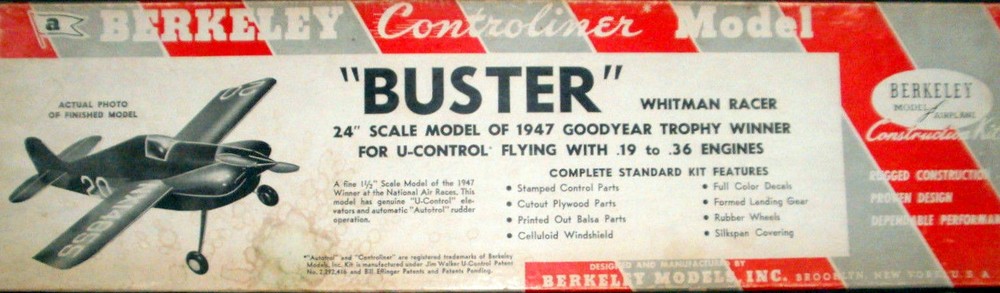 Berkeley BUSTER PLAN to Scratch-Build a 24" UC Scale Model Airplane