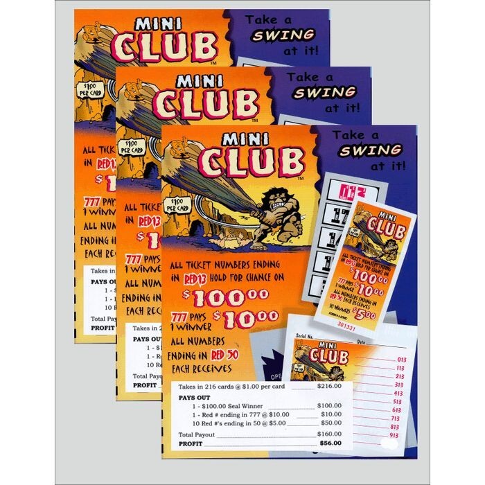 Mini Club (3) - Collectible break-open ticket game 3 Pull Tab games
