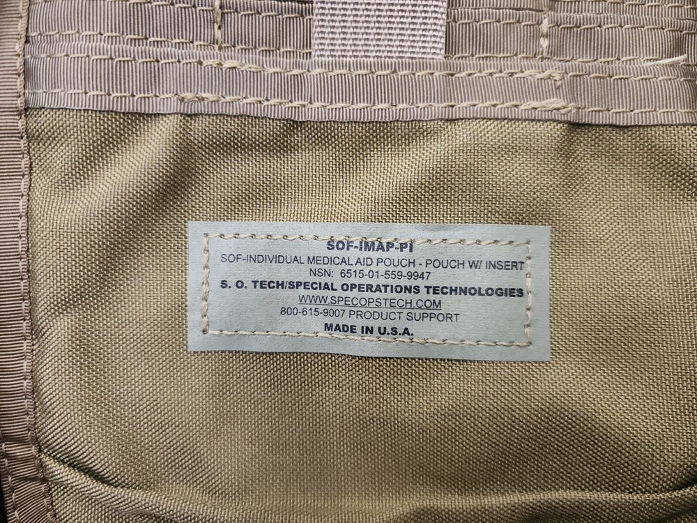 Spec-Ops SOF Individual Medical Aid Pouch w/ Insert Coyote Brown Cag Sof Devgru