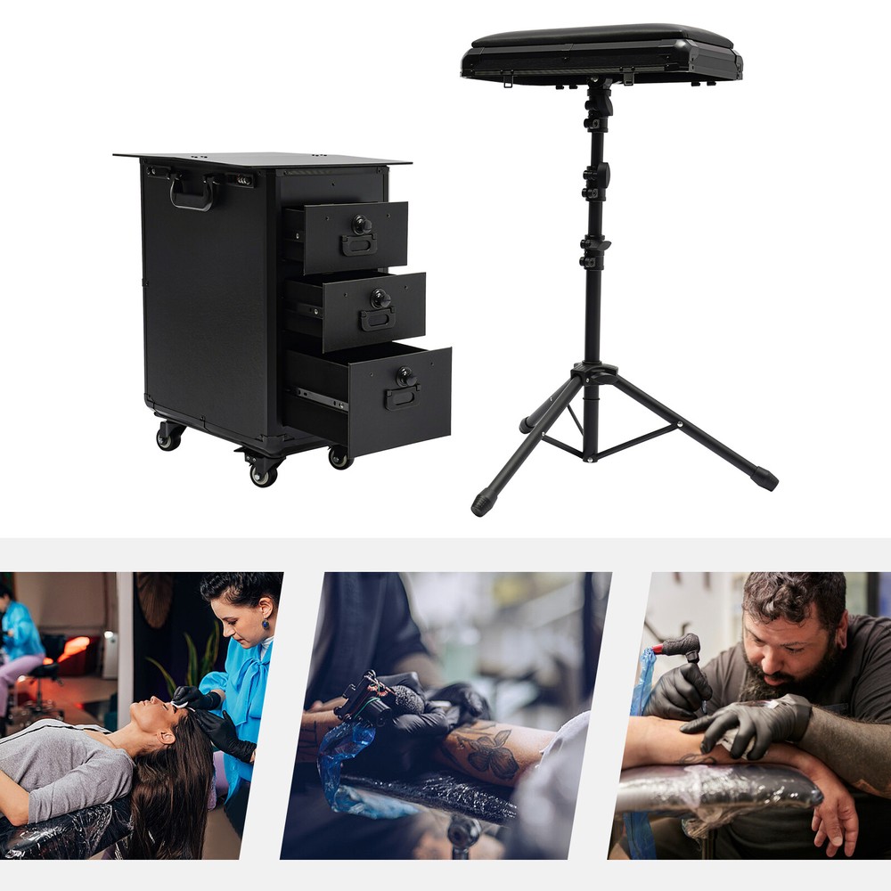 Rolling Makeup Case, Makeup Case with 4 Universal Wheels Combination Lock