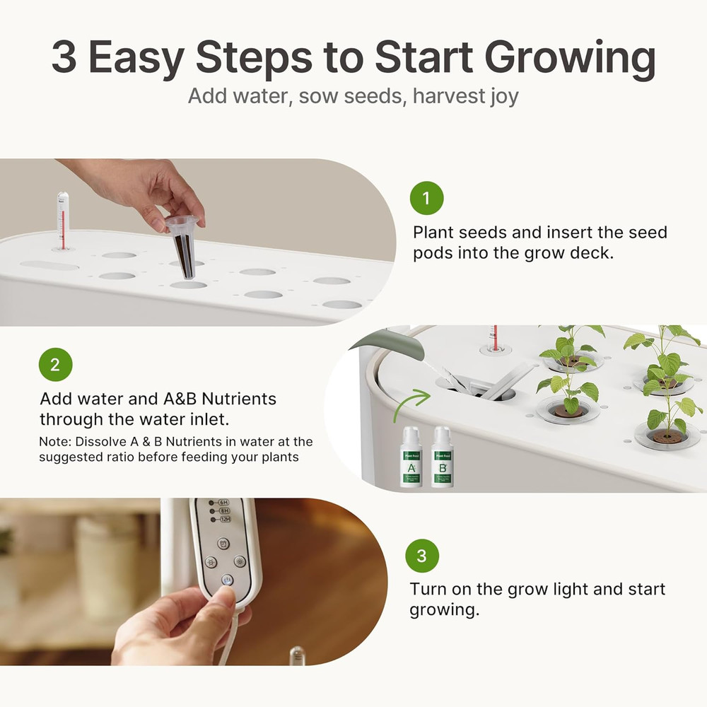 2-Tier Hydroponic Growing System with Smart Controller and Full Spectrum Lights