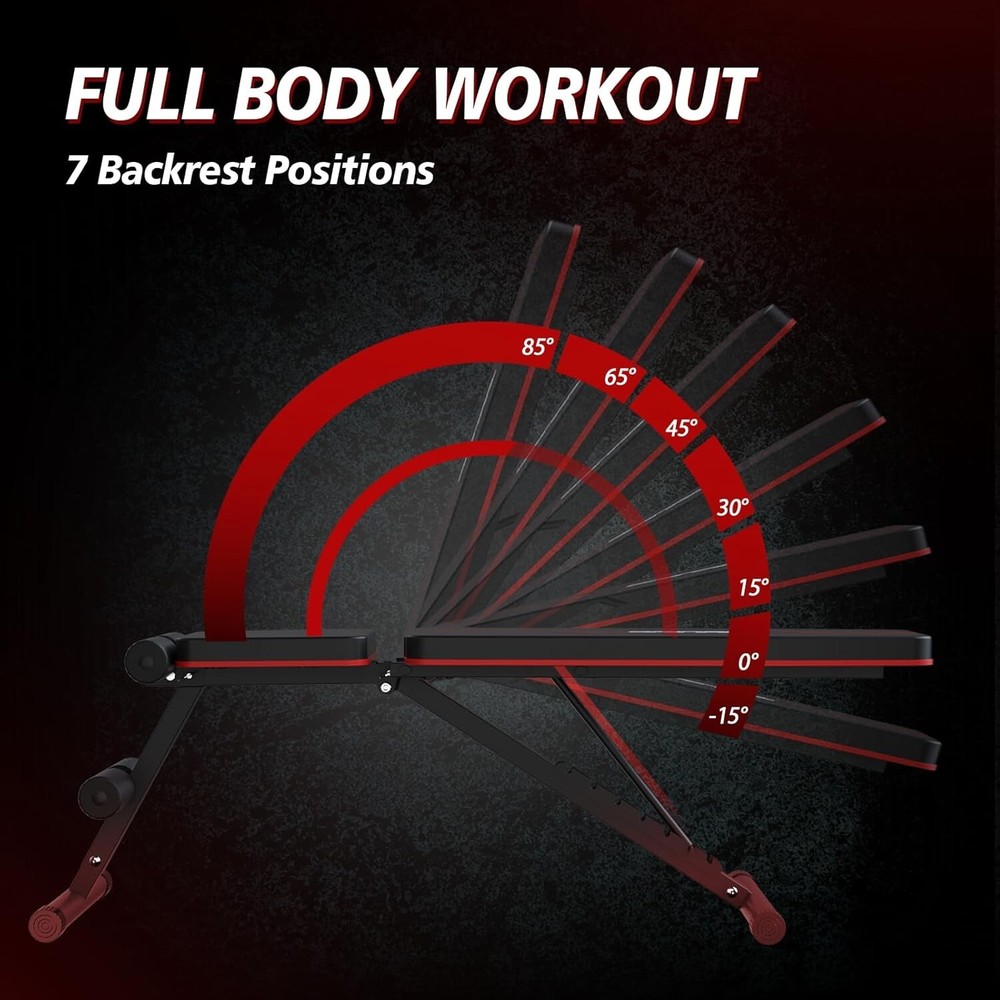 Durable Strength Training Bench with 7 Adjustable Positions for Home Gym