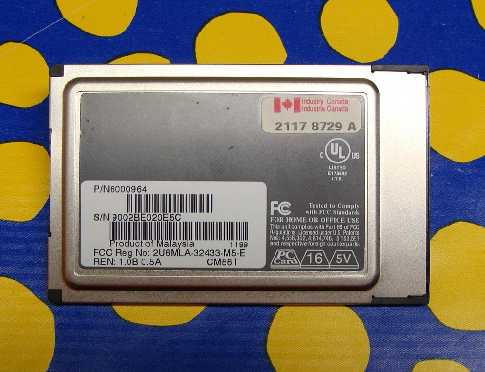 Xircom Credit Card Modem 56T