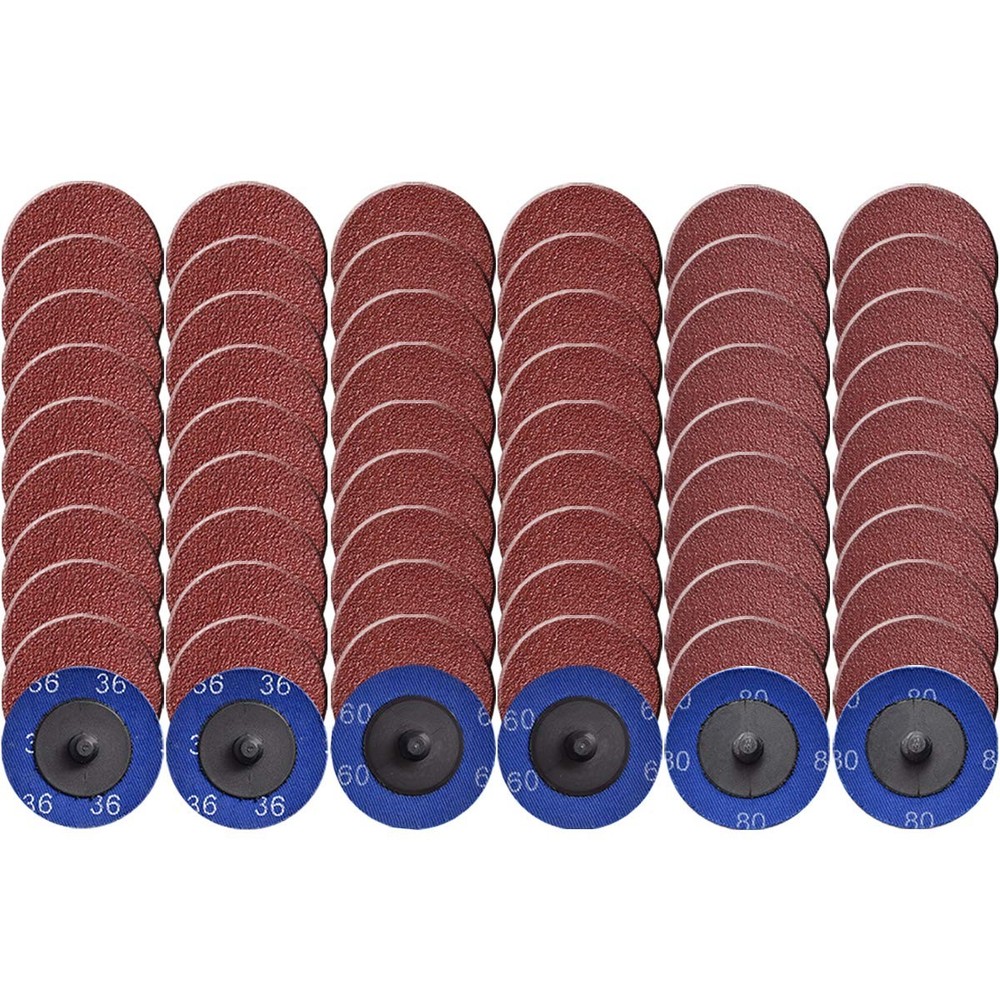 Quick Change Roll Lock Disc, 60 Pcs 36/60/80 Grit 2 inch Sanding Discs...