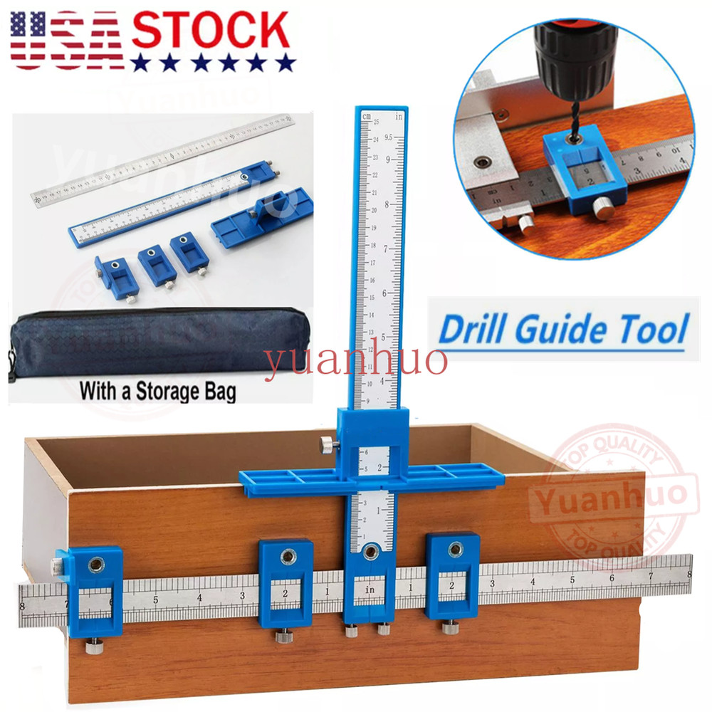 Cabinet Hardware Jig Adjustable Punch Locator Handle Template Tools Drill Guide