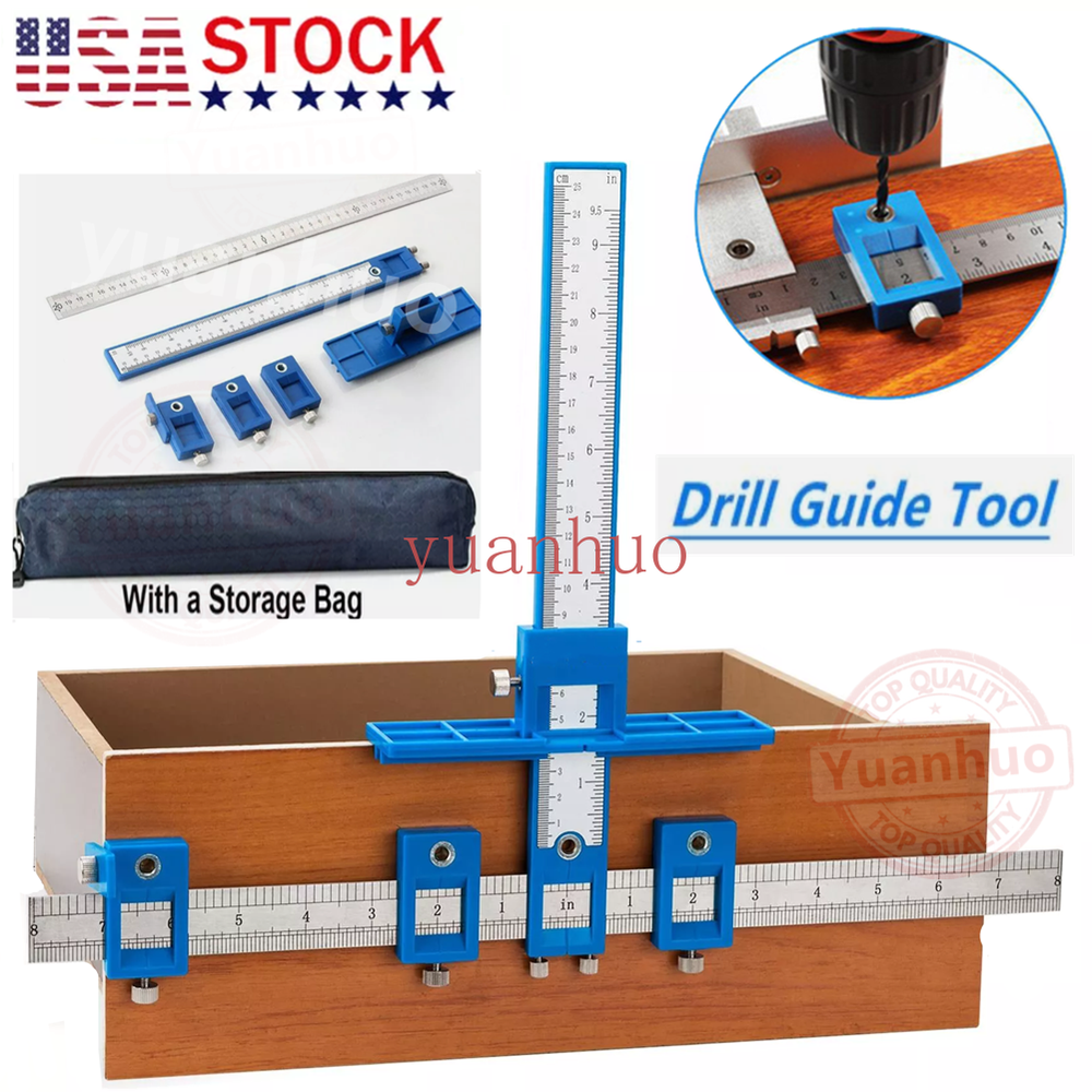 Cabinet Hardware Jig Adjustable Punch Locator Handle Template Tools Drill Guide