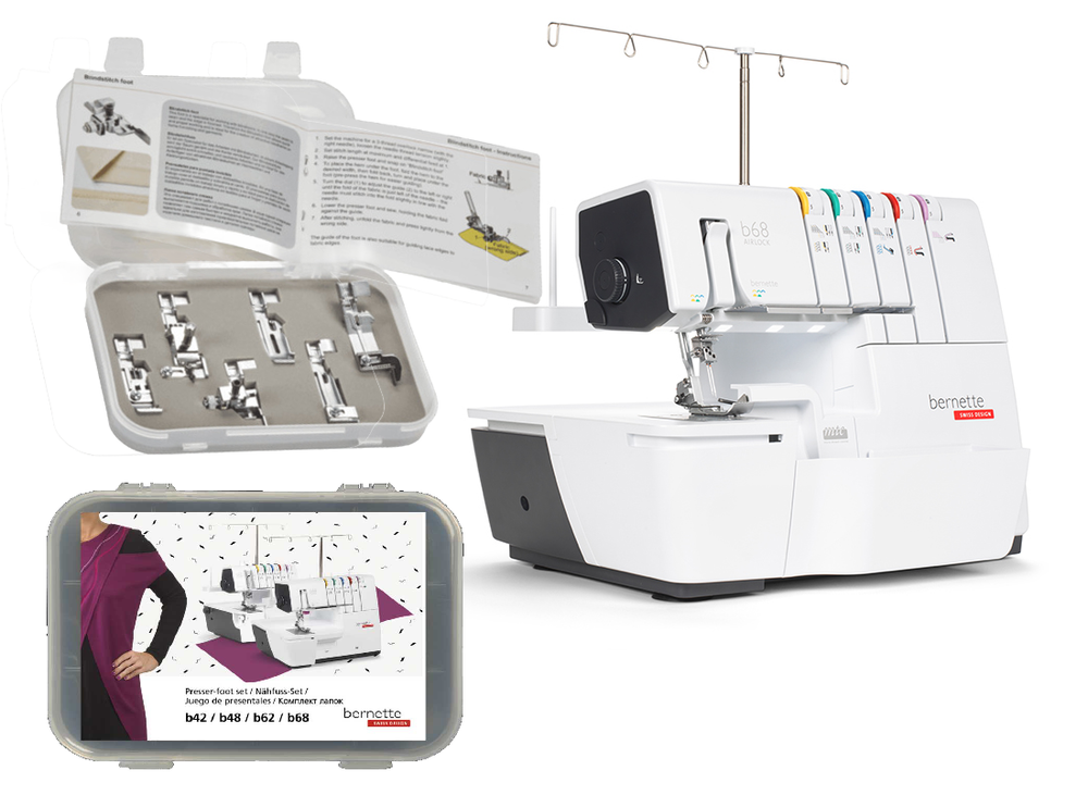 Bernette b68 Airlock Serger Machine with Bonus Feet Kit