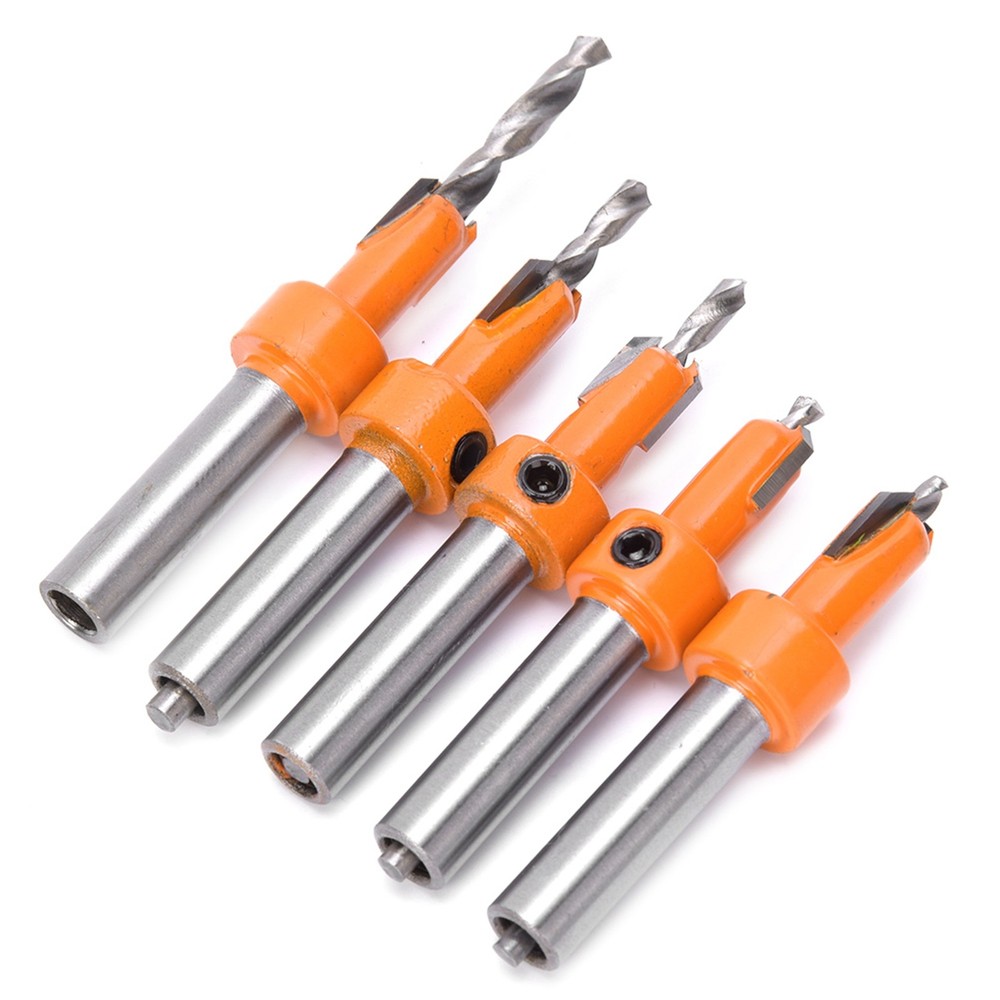 5PcsCountersink Drill Bit Woodworking Self Taping Drill Bit Carpentry Tool New