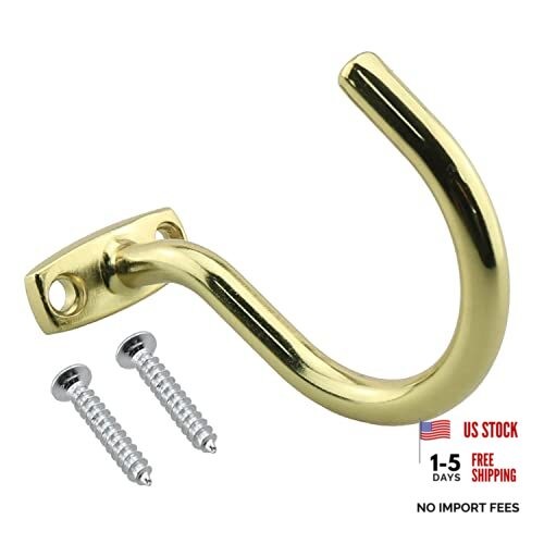 Snooker Billiard Table Solid Brass Board Cue Hook (with 2 Mounting Screws)