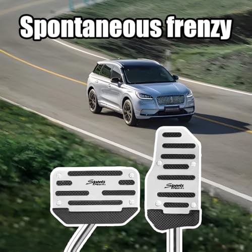 2PCS Car Transmission Pedal Cover Kits, Automatic Non Automatic/2PCS Silver