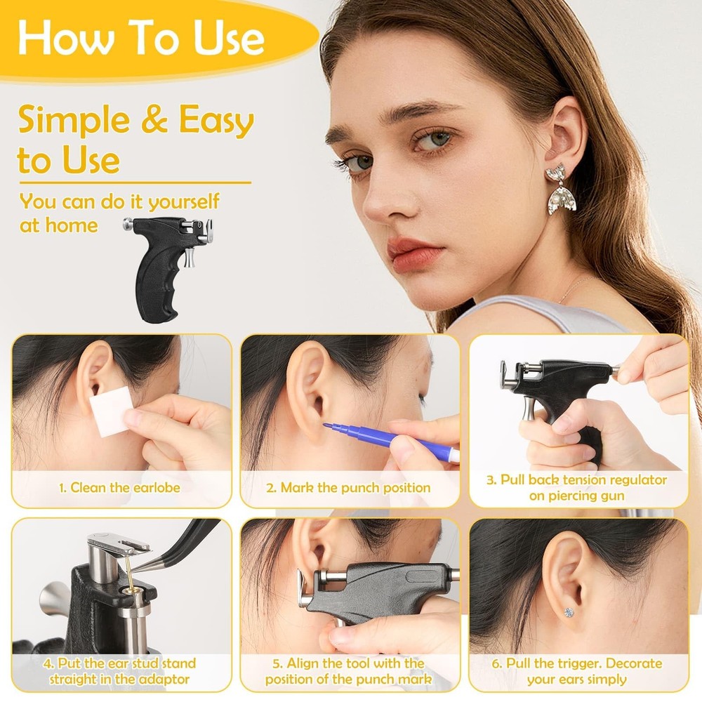 Professional Reusable Ear Piercing Machine with Stainless Steel Piercing Studs