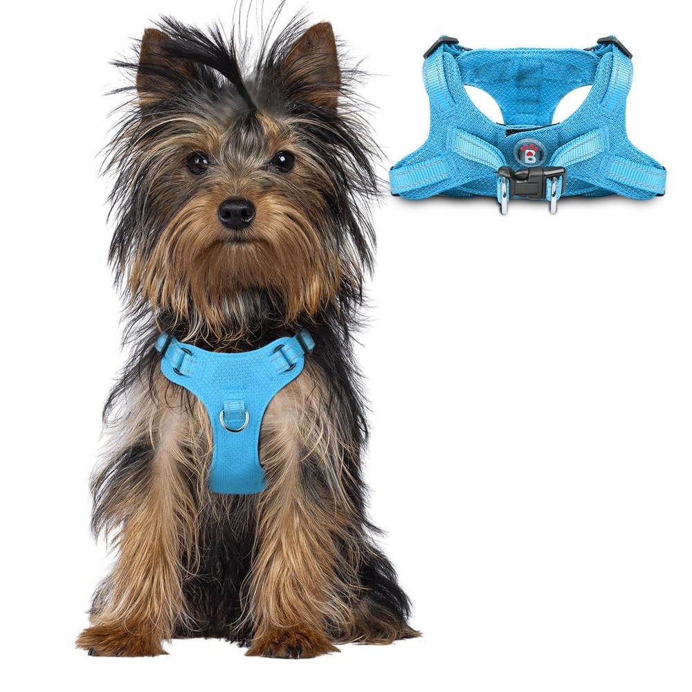 Dog Harness, Reflective Adjustable Puppy No Pull Harness, Breathable Soft, Bl...