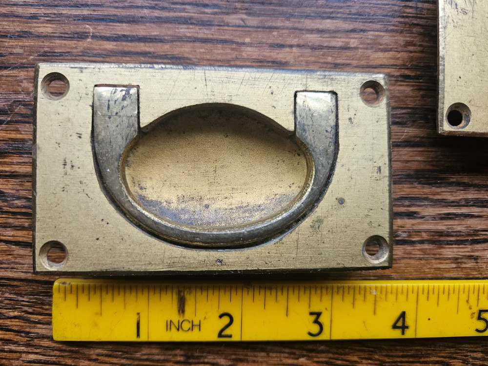 Brass Campaign Chest Handles | Reclaimed Drawer Pull x 4
