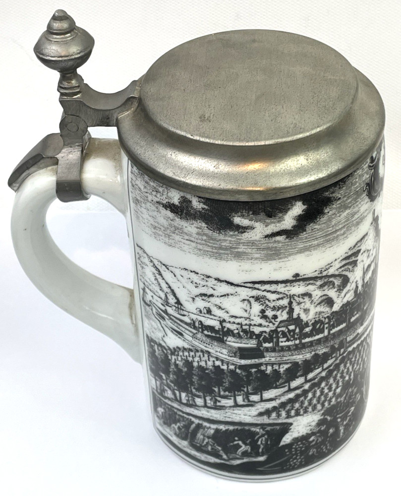Porcelain Beer Mug with Tin Lid