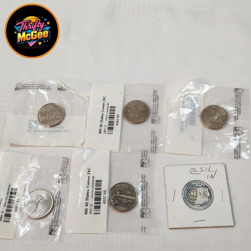 Six Uncirculated State Quarters. See Description