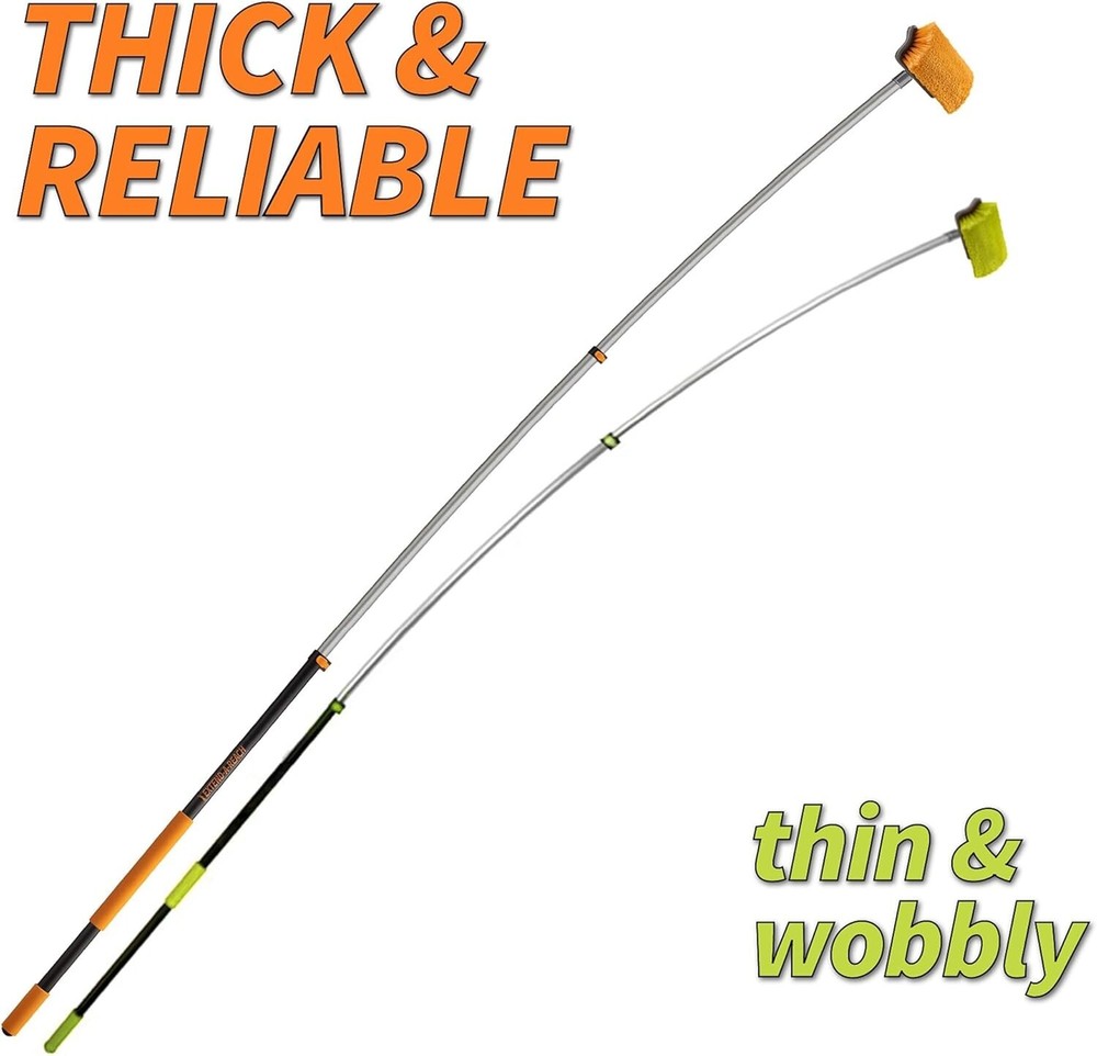 Telescoping Cleaning Kit with 12ft Extension Pole for Windows & Cobs, 20ft