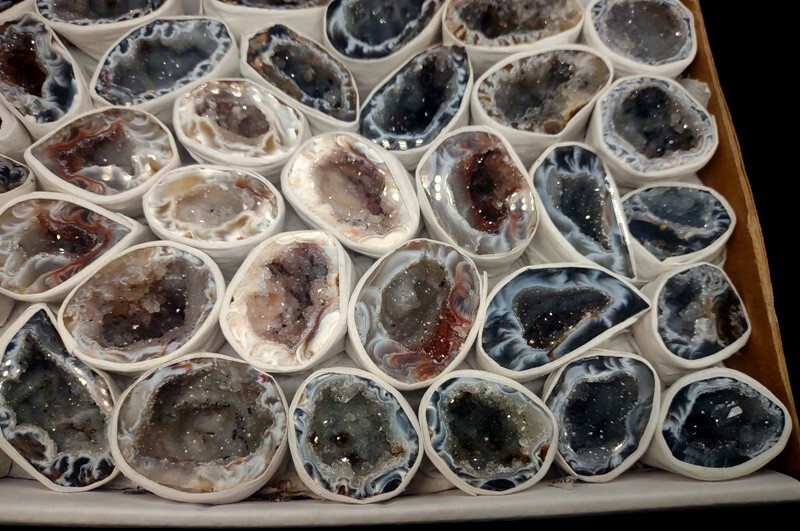 Bulk Lot 1-3" Diameter Oco Geode Pair Flat from Brazil - Mine Direct!
