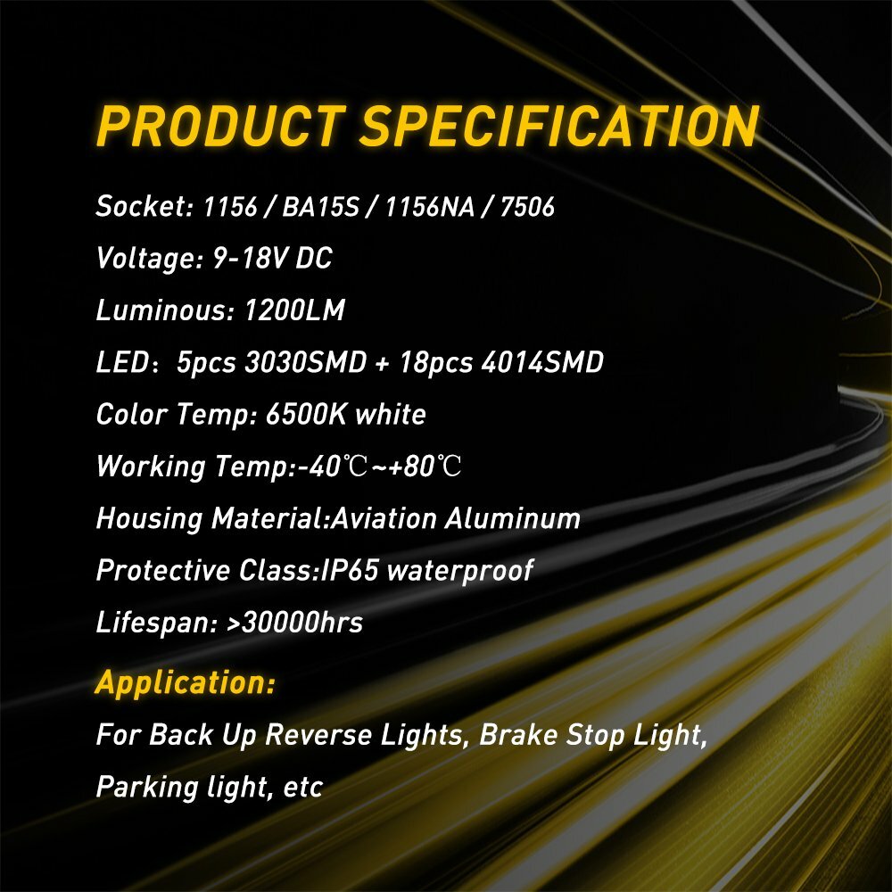 8PCS White 7506 1156 LED Light Bulbs SMD Daytime Running DRL Lamp Reverse P21W