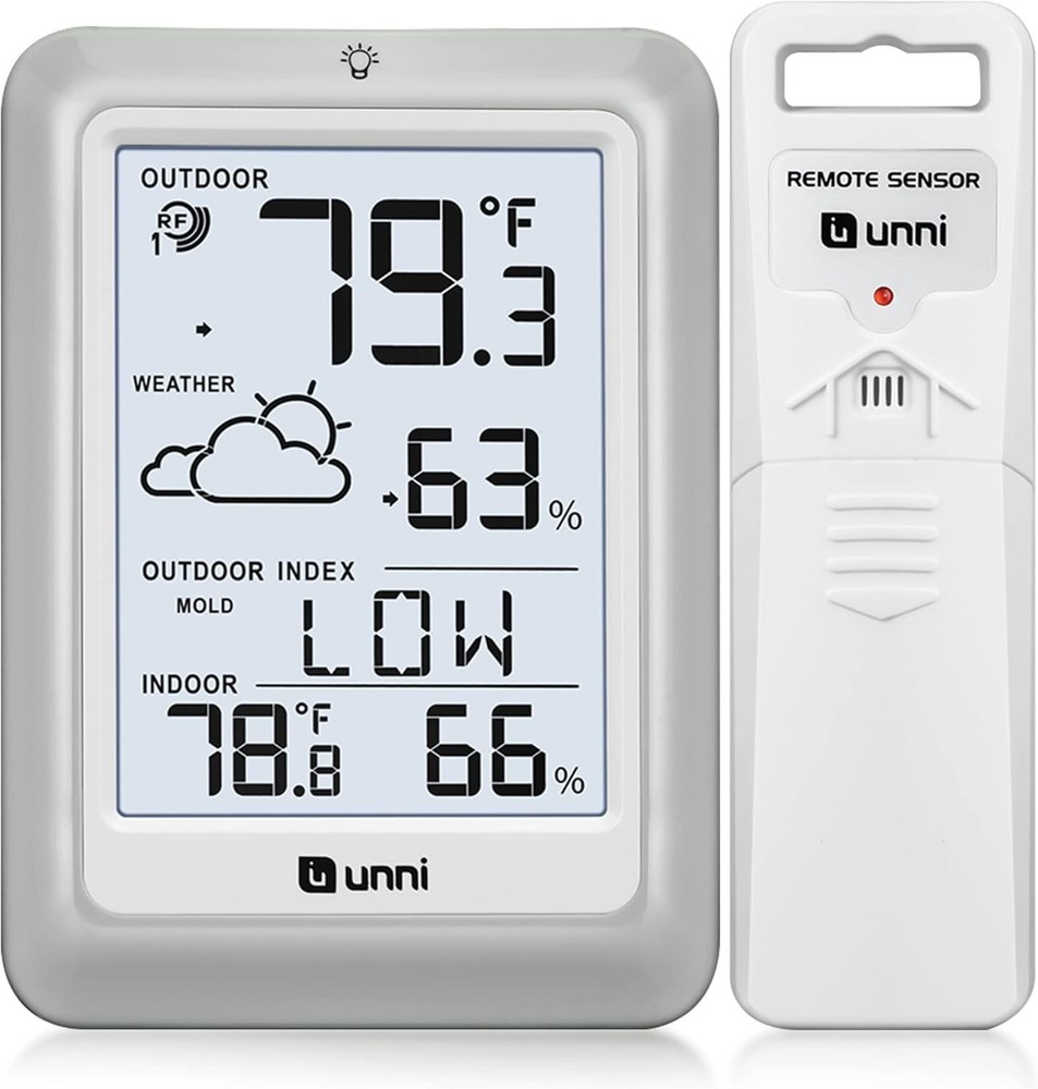 High-Precision Wireless Weather Station with Remote Sensor & Backlight Display