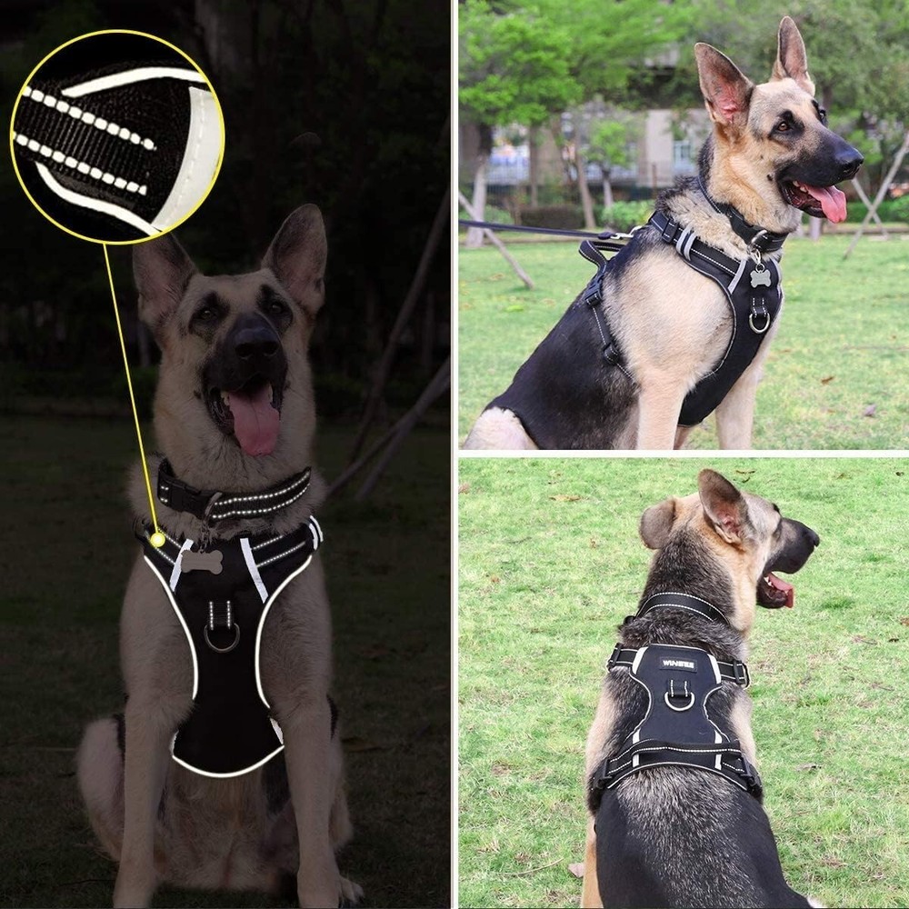 Reflective Adjustable Dog Harness with Sturdy Handle - Comfortable and Secure