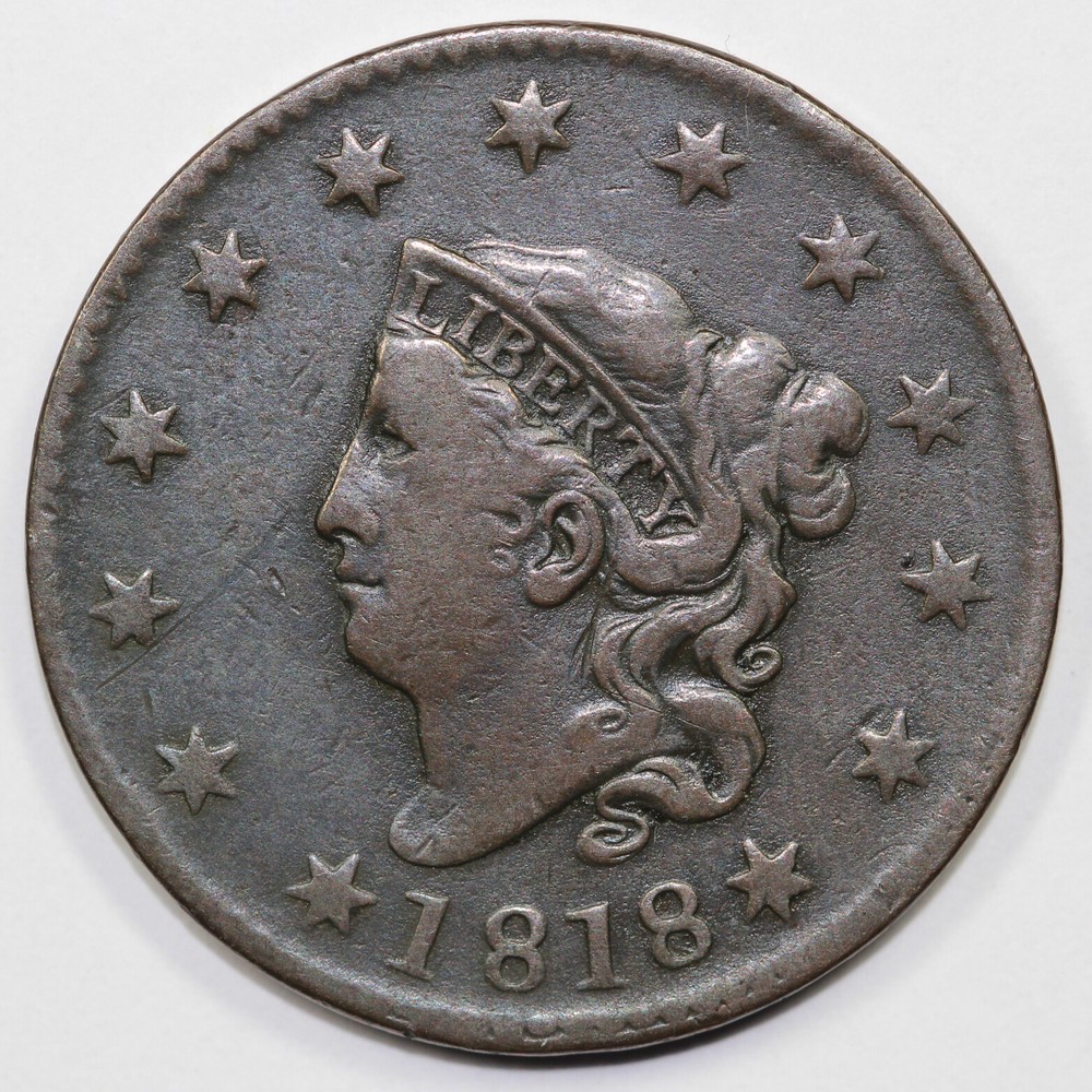1818 1c Coronet or Matron Head Large Cent