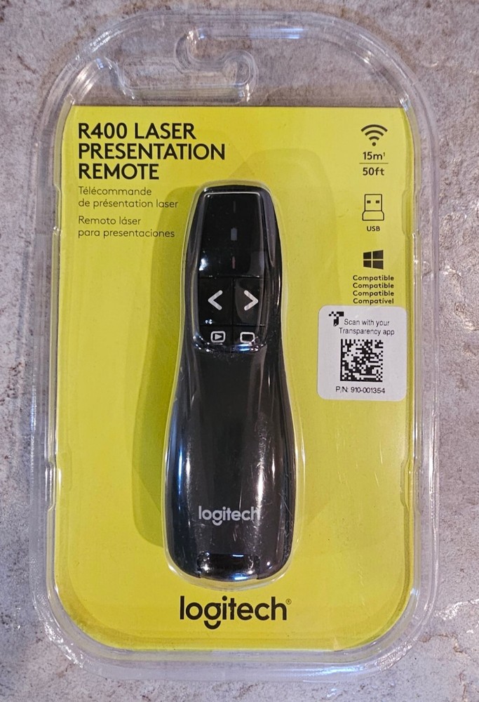 Logitech R400 Laser Presentation Remote - Black (910-001354)