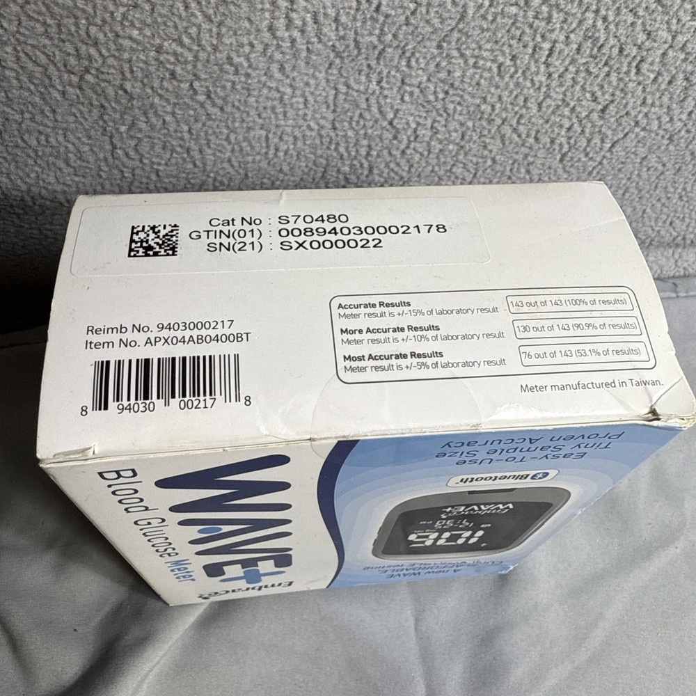 Embrace WAVE+ Bluetooth Diabetes Testing Kit