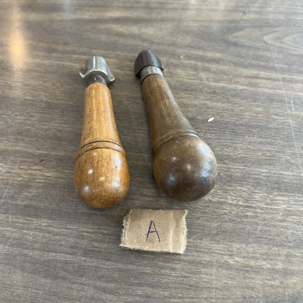 2 - VINTAGE Wood Handle Multitool Bit Holders Assorted bits Handle Storage